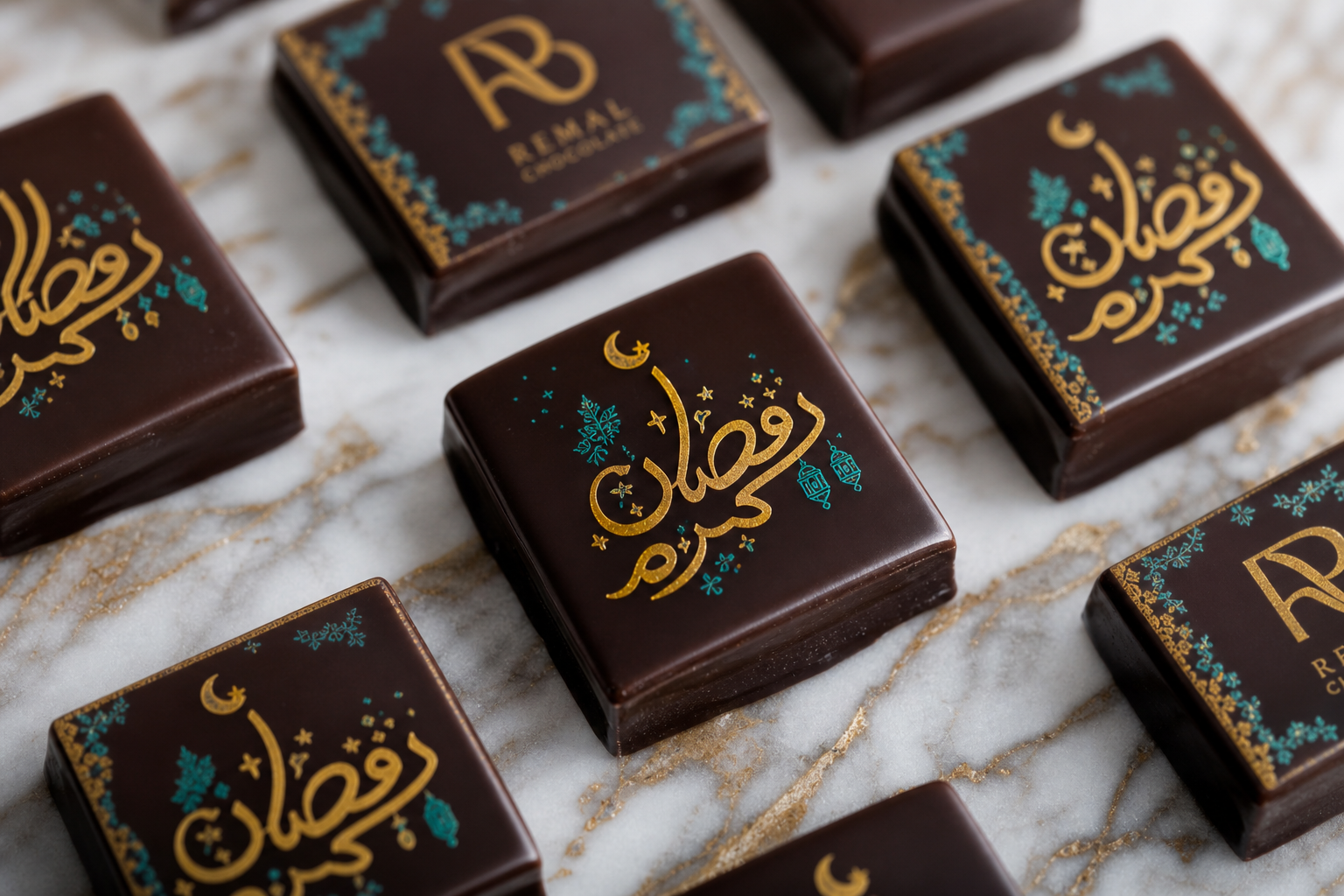 شوكولاتة مربعة مطبوعة بتصميم مخصص